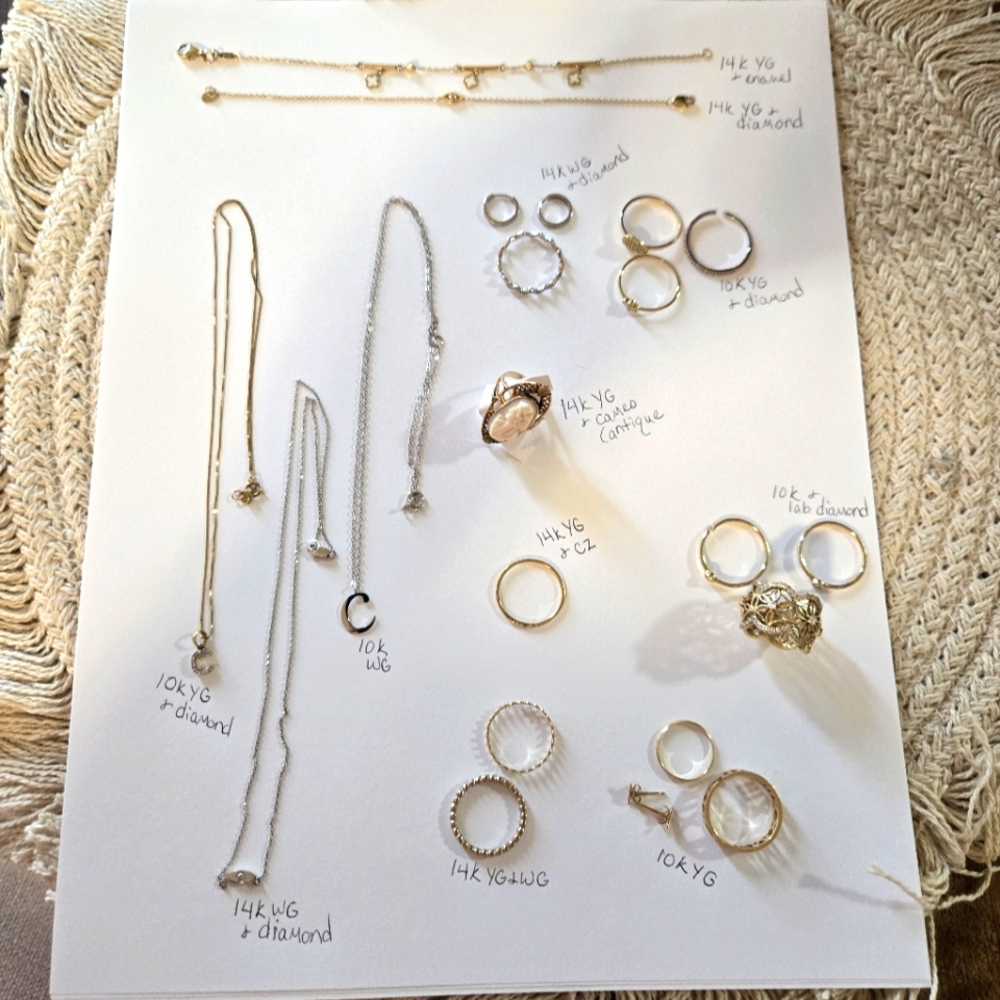 ALL SOLID GOLD Bracelets, Necklaces, Rings, Earrings W/ Genuine and Lab Diamonds